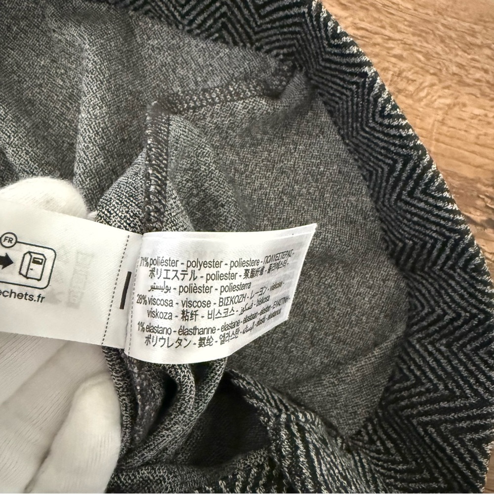 ZARA Stretch Herringbone Flare Trousers Grey Marl Size M NWOT - Picture 8 of 14